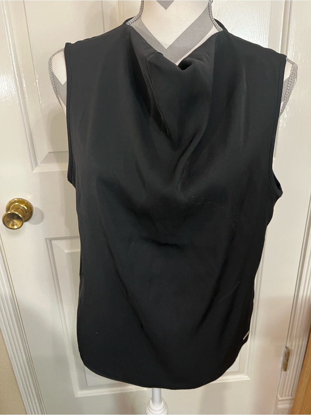 Calvin Klein Black Sleeveless Cowl Neck Blouse